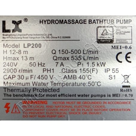 LX LP200 szivatyú 2" - 2HP