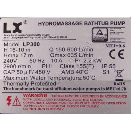 LX LP300 szivattyú 2" - 3HP
